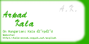 arpad kala business card